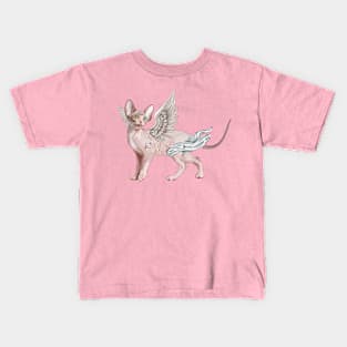 Valentines Day Sphynx Cat Cupid Kids T-Shirt